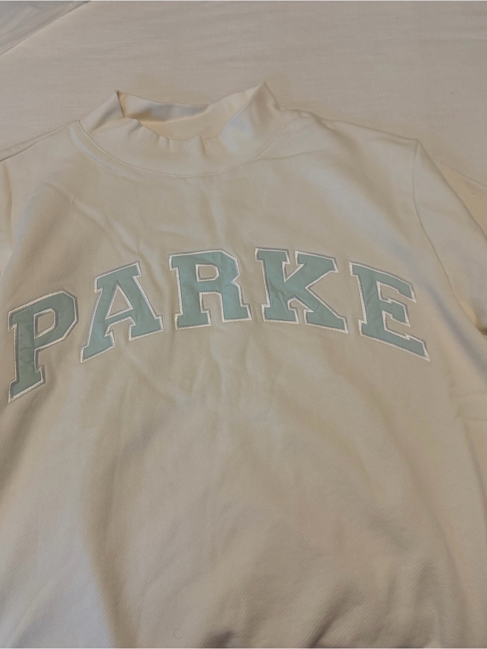 Parke Bridal Varsity Mockneck Pearl + Pale Blue